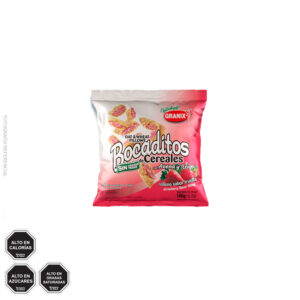 Bocaditos de cereales con avena y trigo relleno frutilla 180 grs - GRANIX