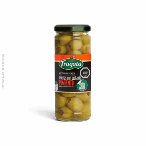 Aceitunas verdes gordal rellenas pimiento 340 g frasco  - FRAGATA